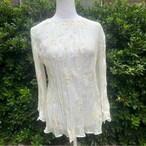 Zara White and Cream Blouse